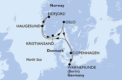 MSC Poesia - Fiordurile Norvegiei si Capitale Nordice
